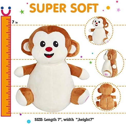 SpecialYou זוהר LED להאיר קוף פרווה של חיות מקסים צעצוע קטיפה כרית הילדים קישוט חדר המתנה לילדים בנים בנות (קוף，8)