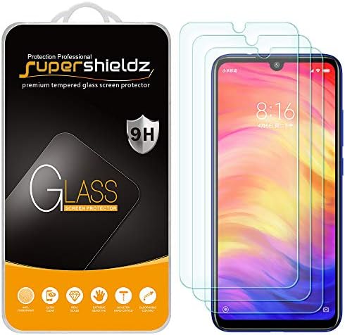 (3 Pack) Supershieldz מיועד Xiaomi Redmi הערה 7 / הערה 7 Pro/הערה 7 מזג זכוכית מגן מסך נגד שריטות, בועות חינם