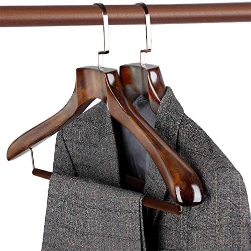 GUOCAO מתלה קולבים חבילה של 10 הכבדות קולבי עץ שמלות חליפת מעיל מכנסיים ז ' קט קולבים עם תוספת רחב כתף ארון מעילים מכנסיים,