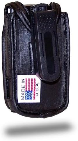 Turtleback מצויד בתיק עשה עבור מוטורולה i890 הטלפון עור שחור מסתובב חגורה נשלפת קליפ תוצרת ארה ב
